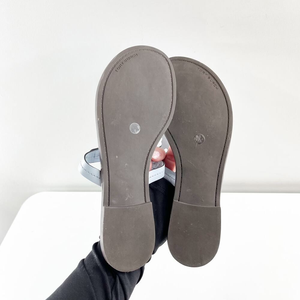 Tory Burch Miller Welt Thong Leather Sandals Pastel Blue 8.5 - Picture 4 of 8